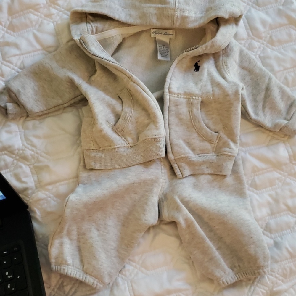 Ralph Lauren, 3 month gray sweatsuit